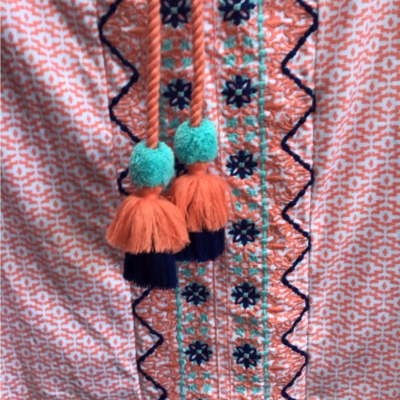 Cabana Life coral coast Tunic with Tassels small - Picture 2 of 5